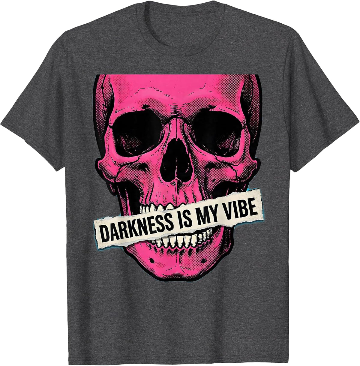 Darkness Is My Vibe Halloween Graphic Design T-Shirt - Dark Heather Grey