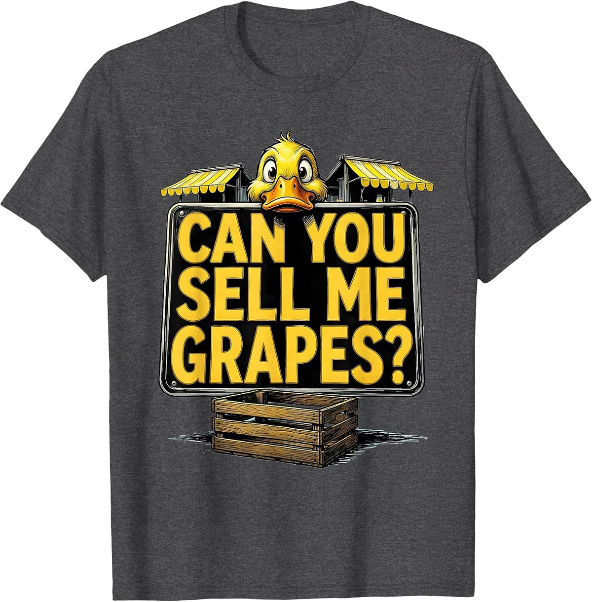 Can You Sell Me Grapes? Funny Duck Song Meme Humor Kids T-Shirt - Dark Heather Grey
