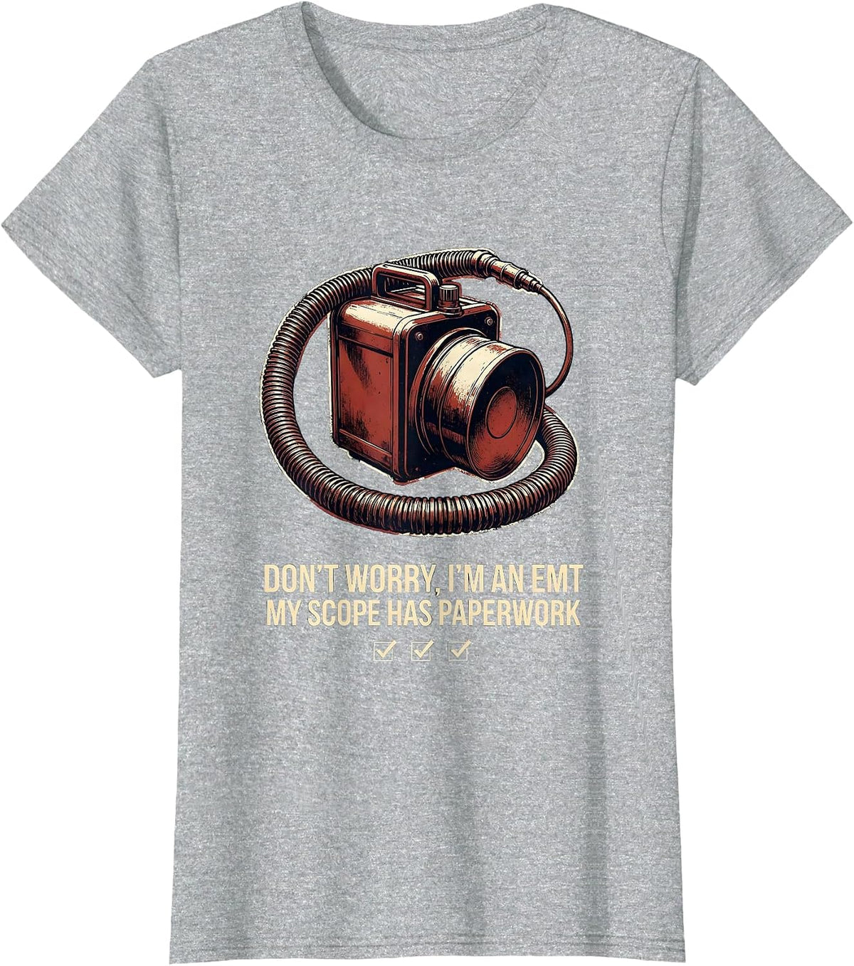Women's Don't Worry, I'm An EMT Vintage T-Shirt - Heather Grey