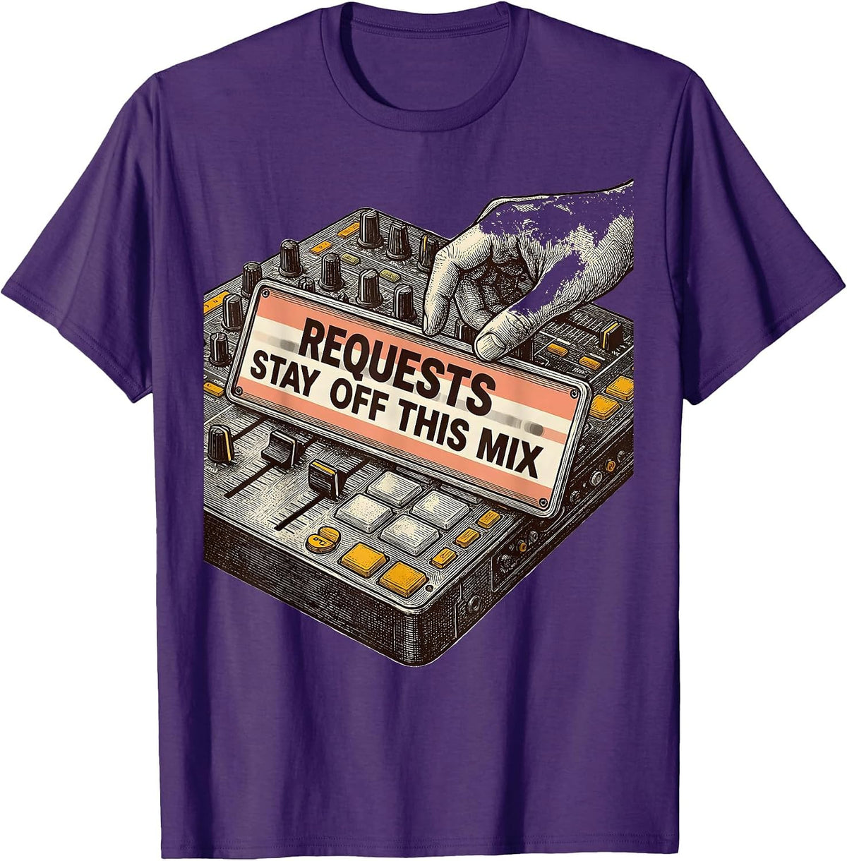 Requests Stay Off This Mix Funny DJ Gift Retro Electronic T-Shirt - Purple