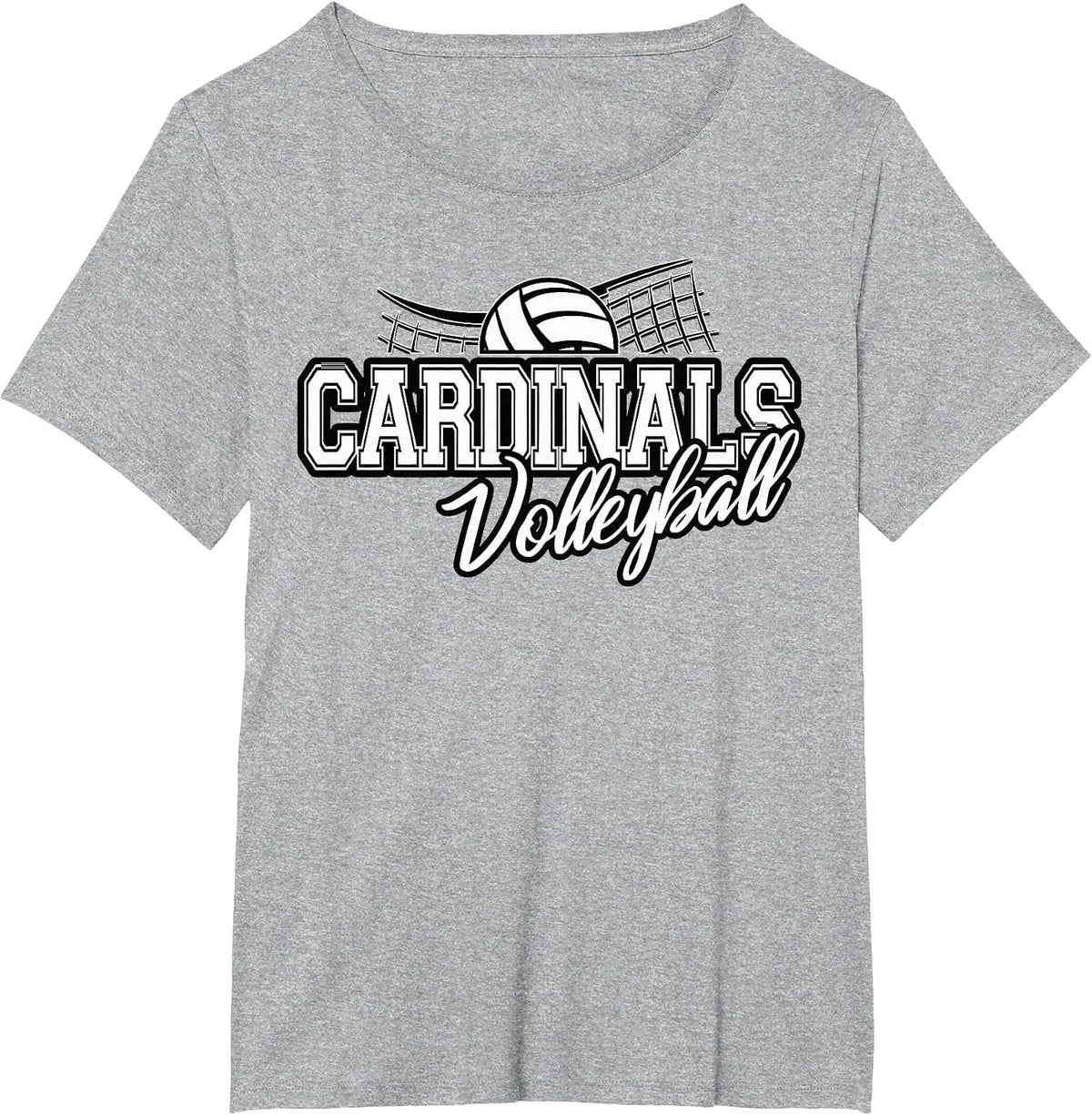 Cardinals Volleyball Back to School Spirit T-Shirt - Heather Grey