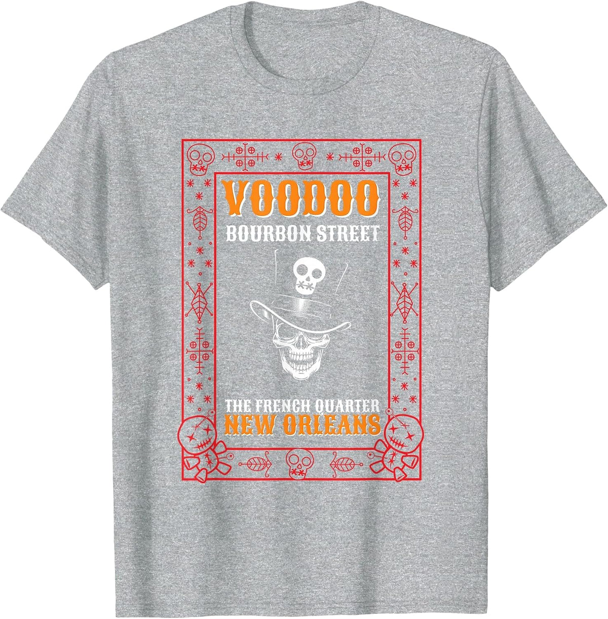 Mardi Gras Voodoo Lover Black Magic Carnival Fan Voodoo Doll T-Shirt - Heather Grey