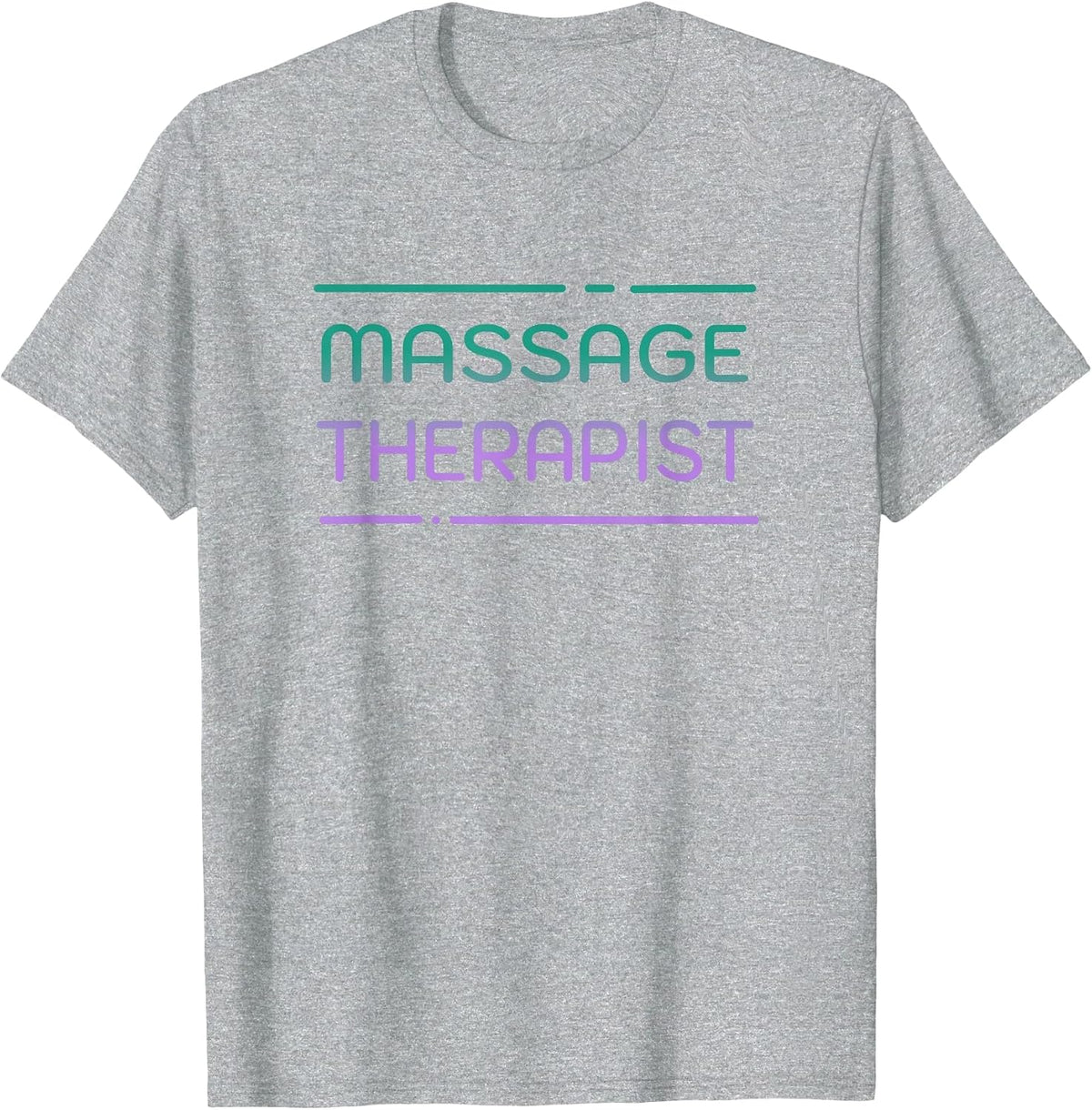 Massage Therapist Teal Purple Minimalist Typography T-Shirt - Heather Grey