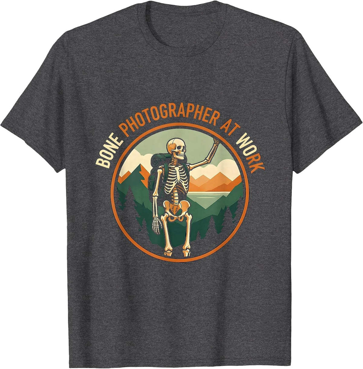 Bone Photographer At Work Radiologic Design T-Shirt - Dark Heather Grey