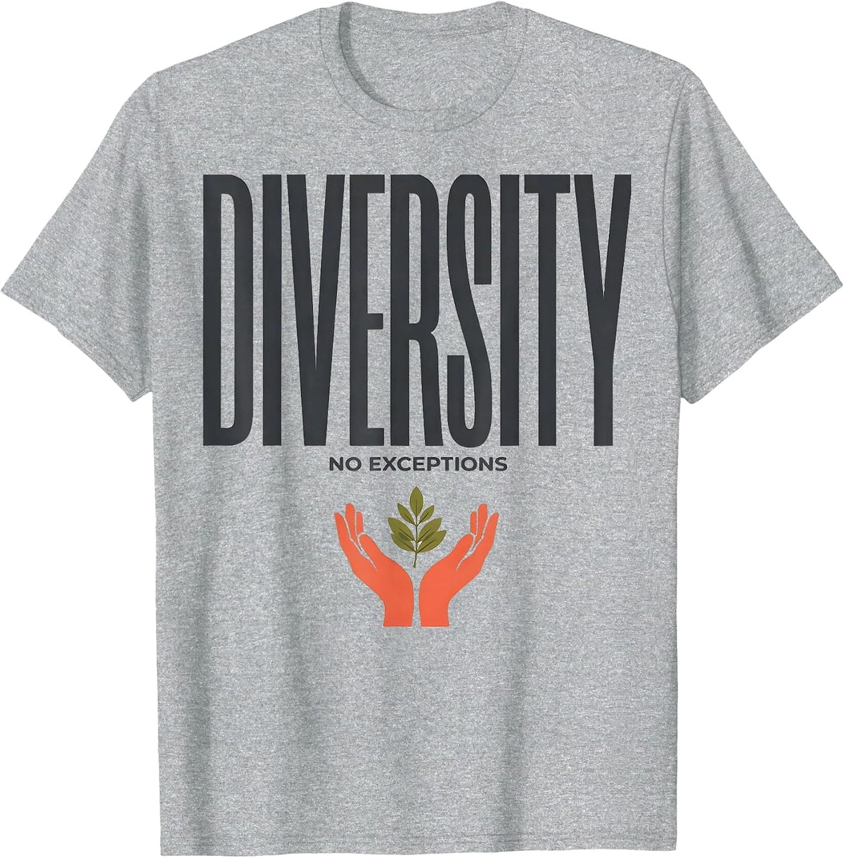 Men's Diversity No Exceptions Inclusive Values Human Rights T-Shirt - Heather Grey