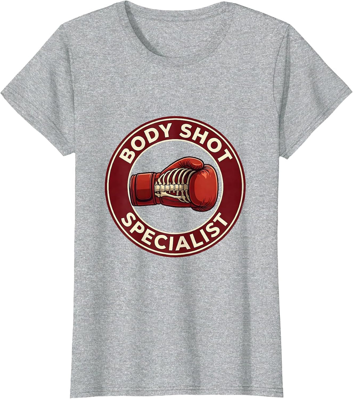 Body Shot Specialist Boxing Graphic Design T-Shirt - Heather Grey