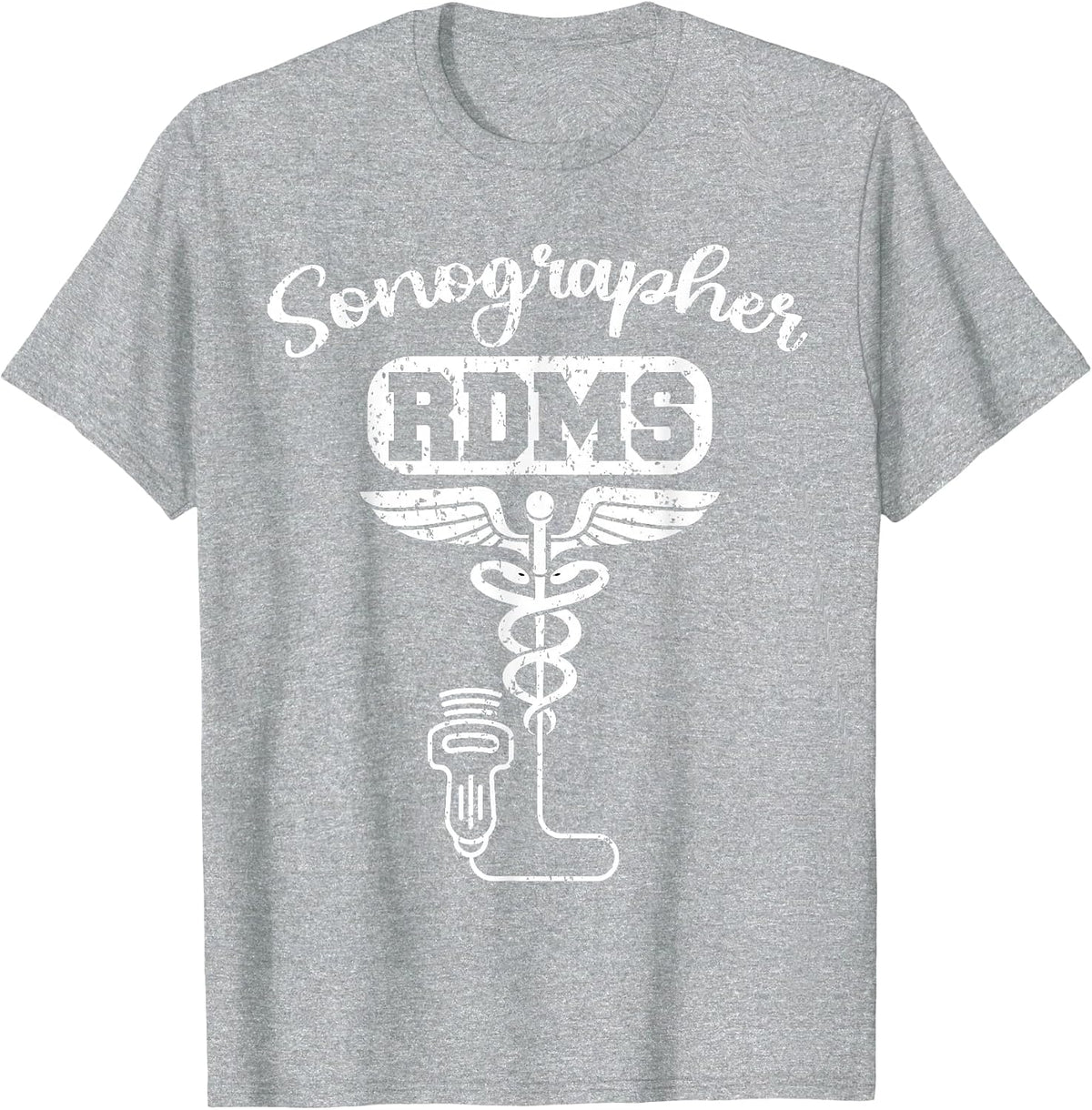 Cardiac Vascular Sonographer RDMS Echo Tech Ultrasound Tee T-Shirt - Heather Grey