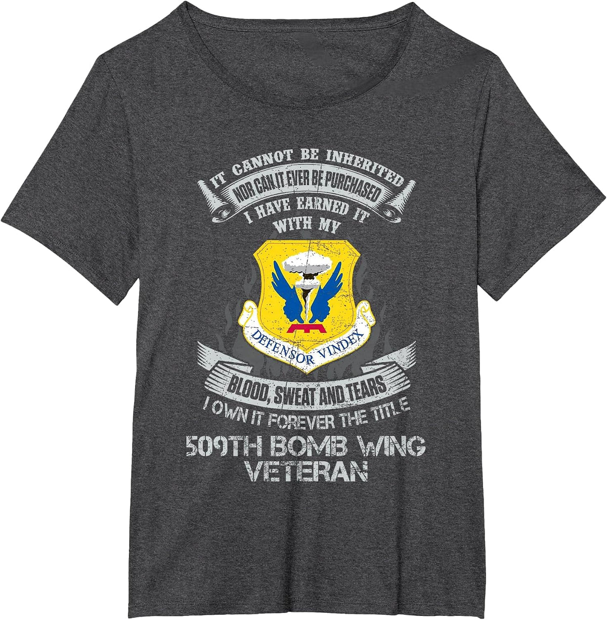 Own Forever The Title 509th Bomb Wing Proud US Veteran T-Shirt - Dark Heather Grey