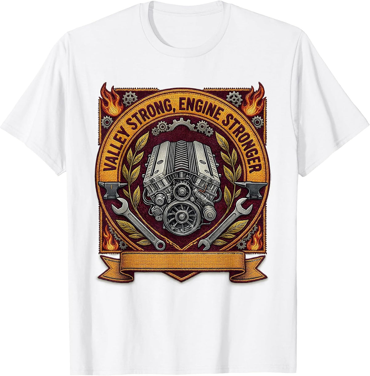 Men's Valley Forge Valley Strong Engine Stronger Design T-Shirt - White