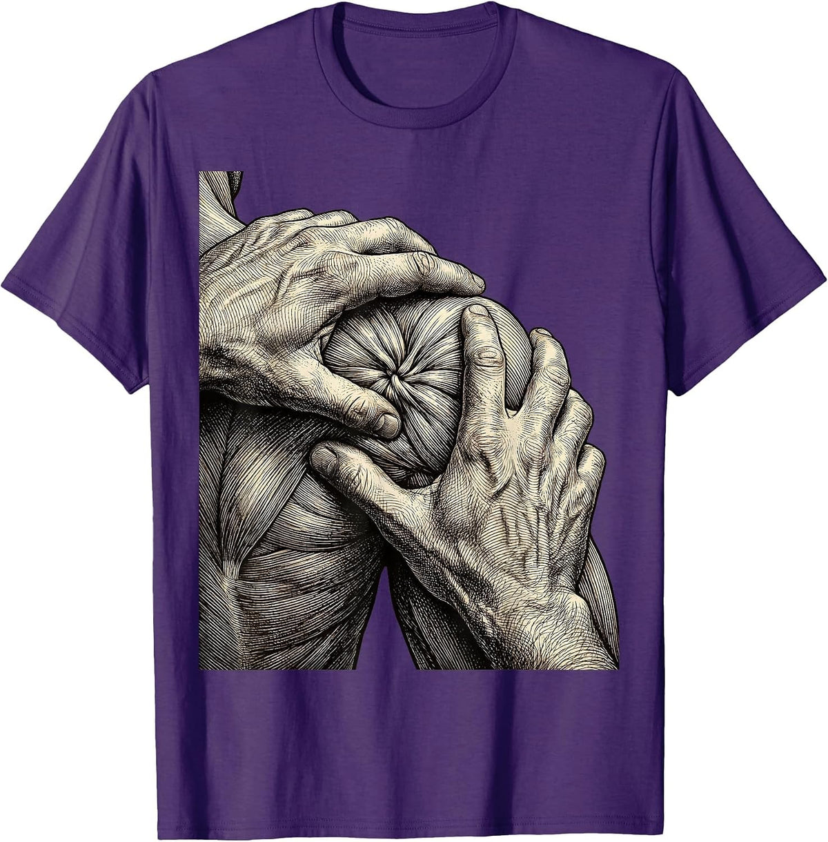 Men's Physical Therapy Knotted Muscle Massage Graphic T-Shirt - Purple