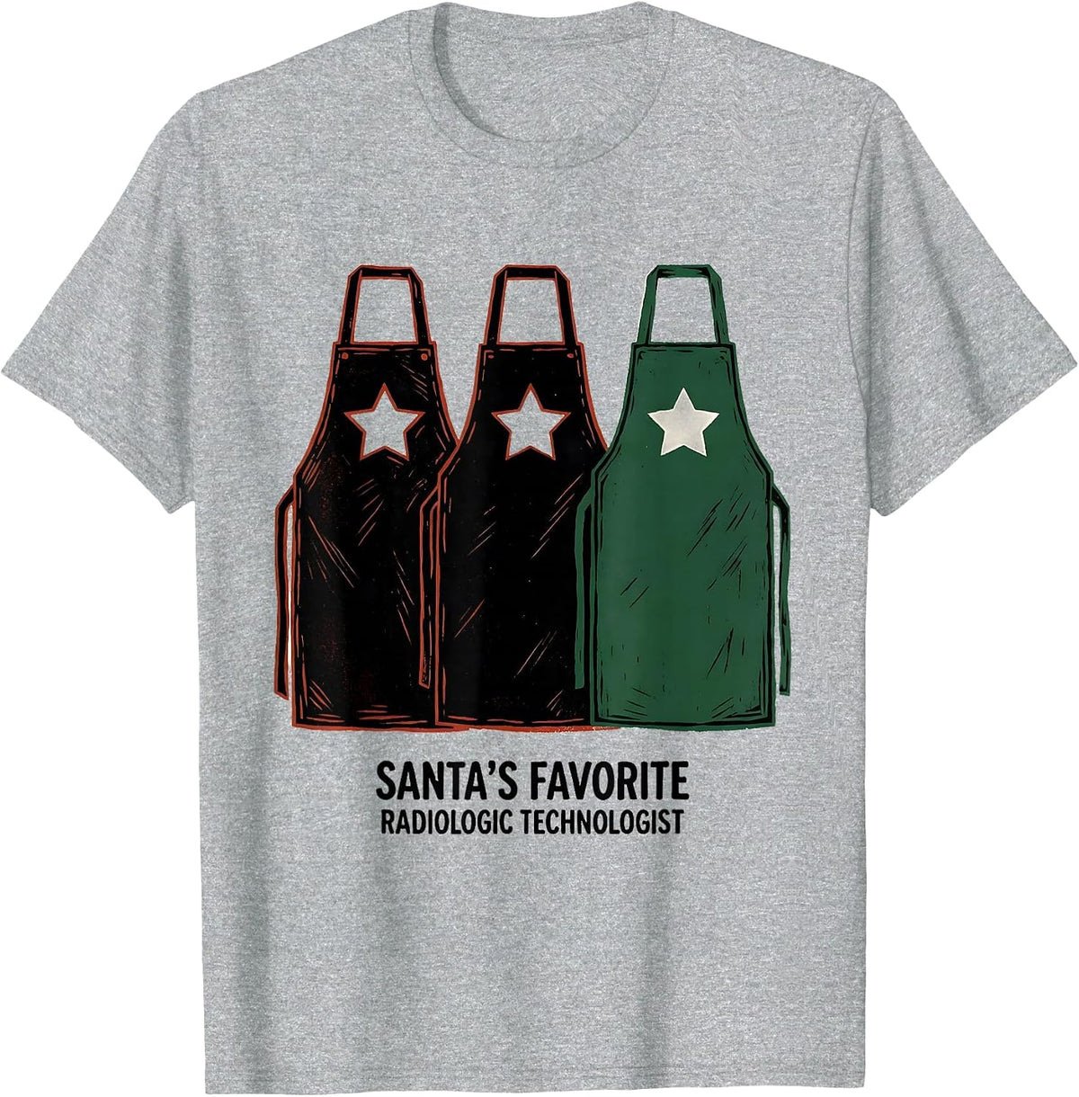 Men's Santa's Favorite Radiologic Technologist Funny T-Shirt - Heather Grey