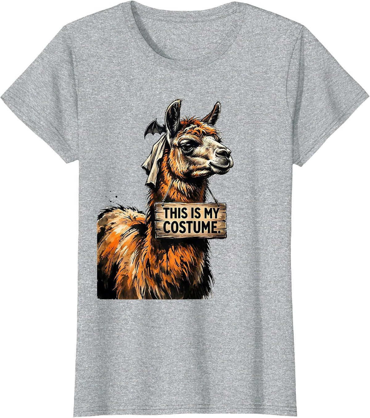 Women's This Is My Costume Funny Llama Alpaca Animal Lover Halloween T-Shirt - Heather Grey