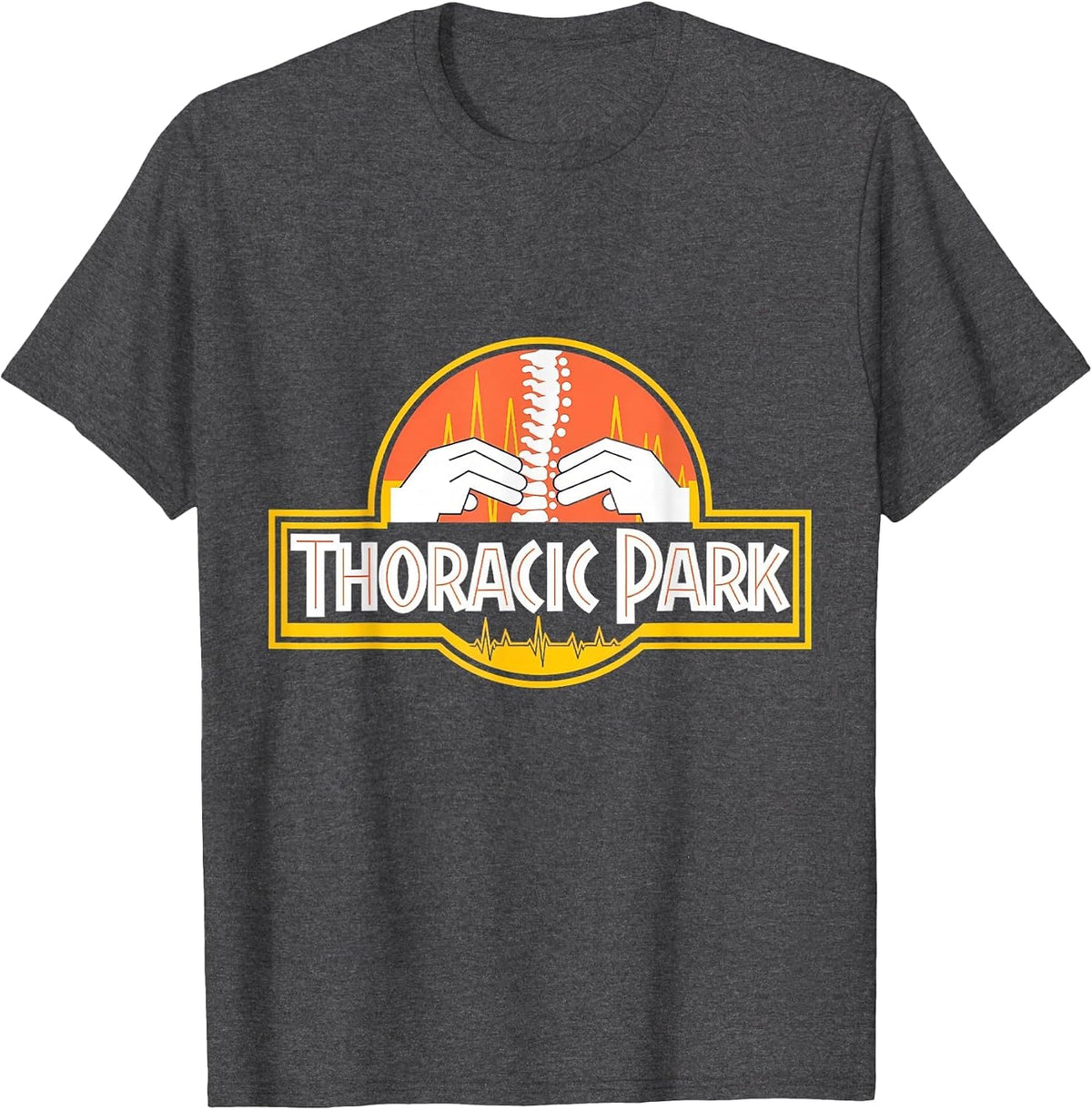 Thoracic Spine Park Chiropractor Orthopedist T-Shirt - Dark Heather Grey