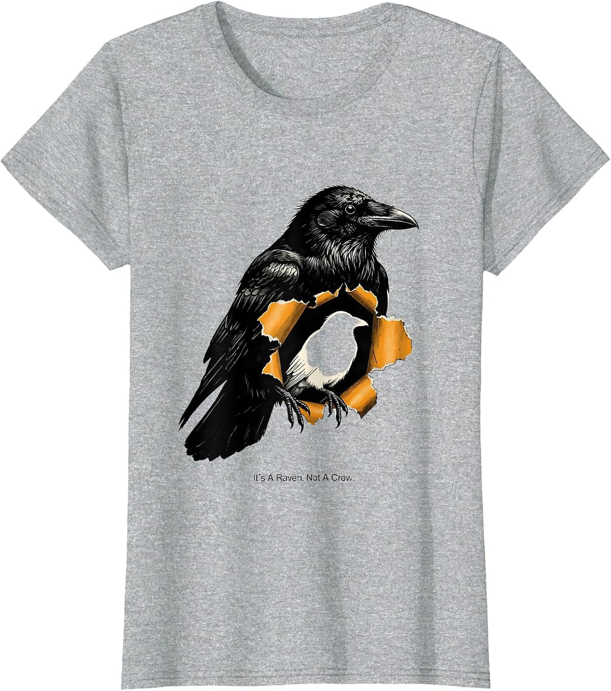 It's A Raven Not A Crow Dark Humor Bird Lover Gift T-Shirt - Heather Grey