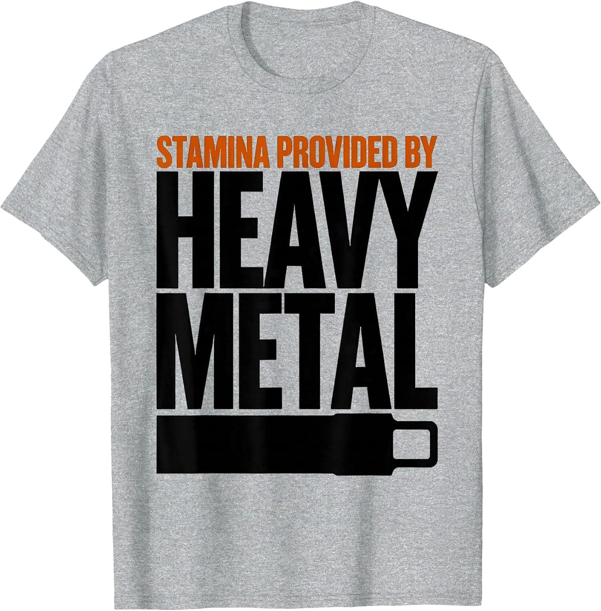 Men's Stamina Provided By Heavy Metal Funny Rock Fan Novelty T-Shirt - Heather Grey