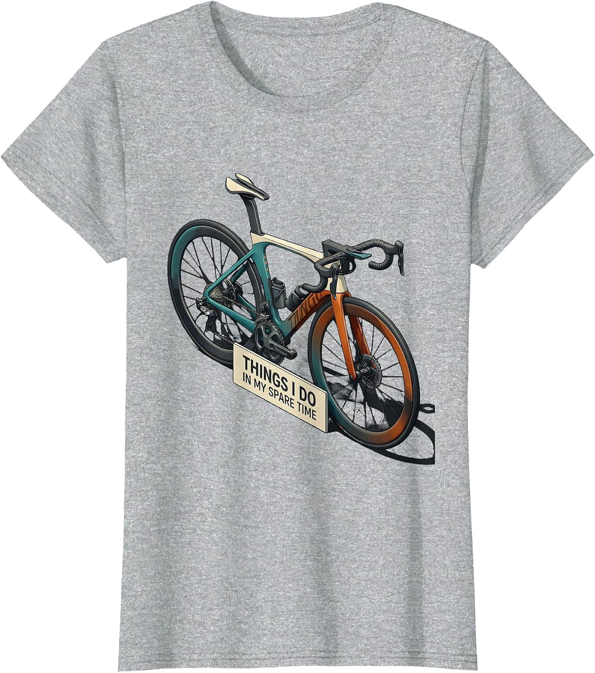 Women's Things I Do In My Spare Time Funny Biker Cycling Humor T-Shirt - Heather Grey