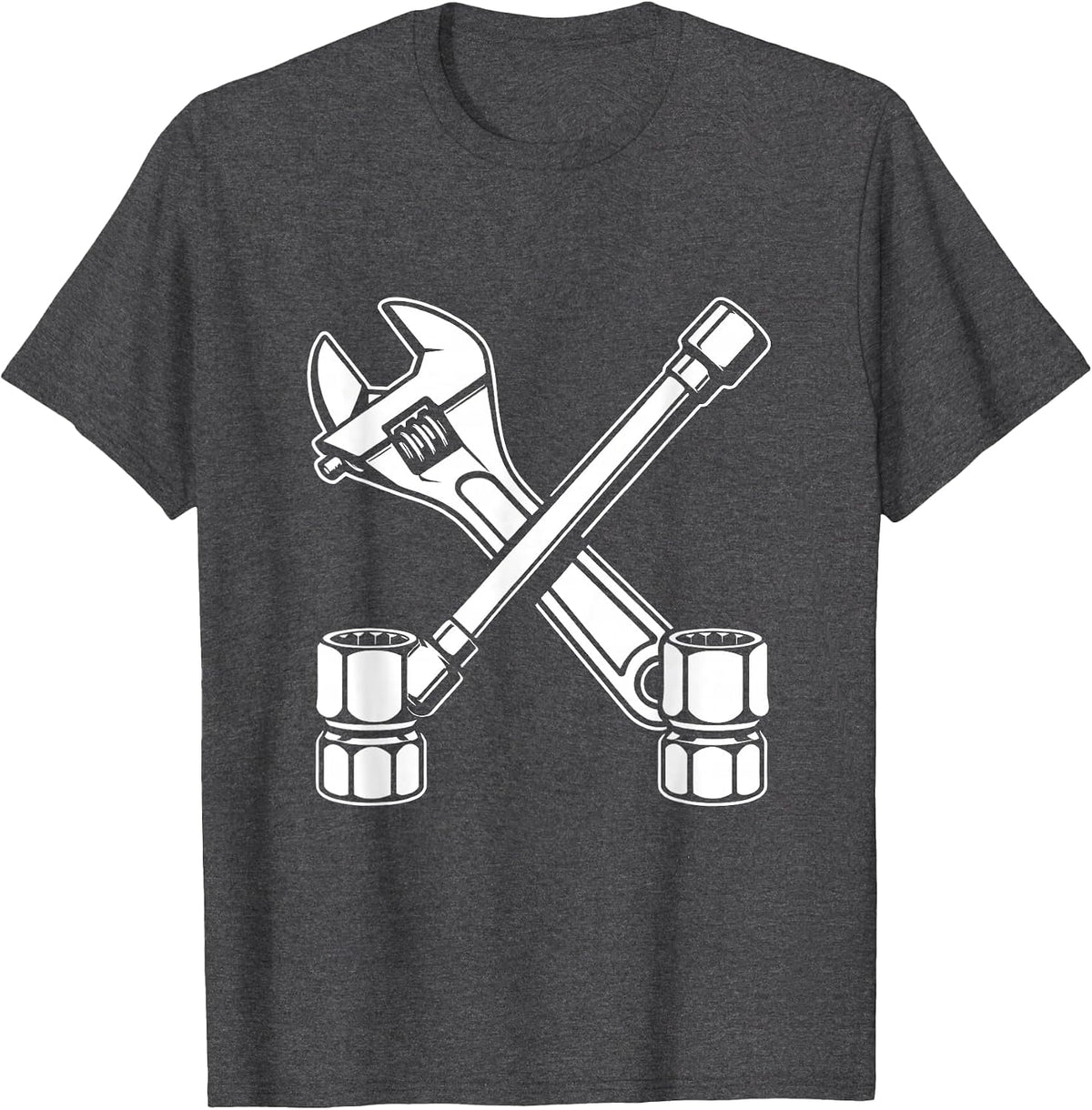 Mechanic Tools Crossed Wrench and Socket Set T-Shirt - Dark Heather Grey