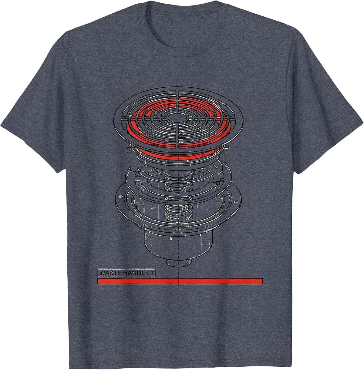 Waste Handler Funny Plumber Pipefitter Occupational Humor T-Shirt - Heather Blue