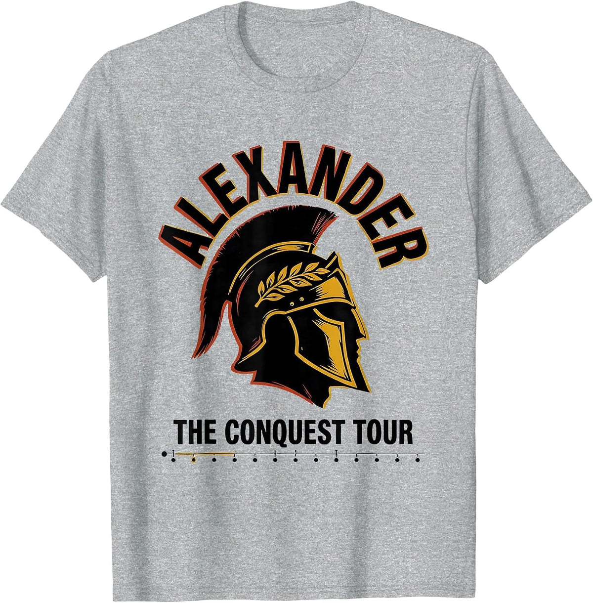 Men's Alexander — The Conquest Tour Funny History Teacher History T-Shirt - Heather Grey