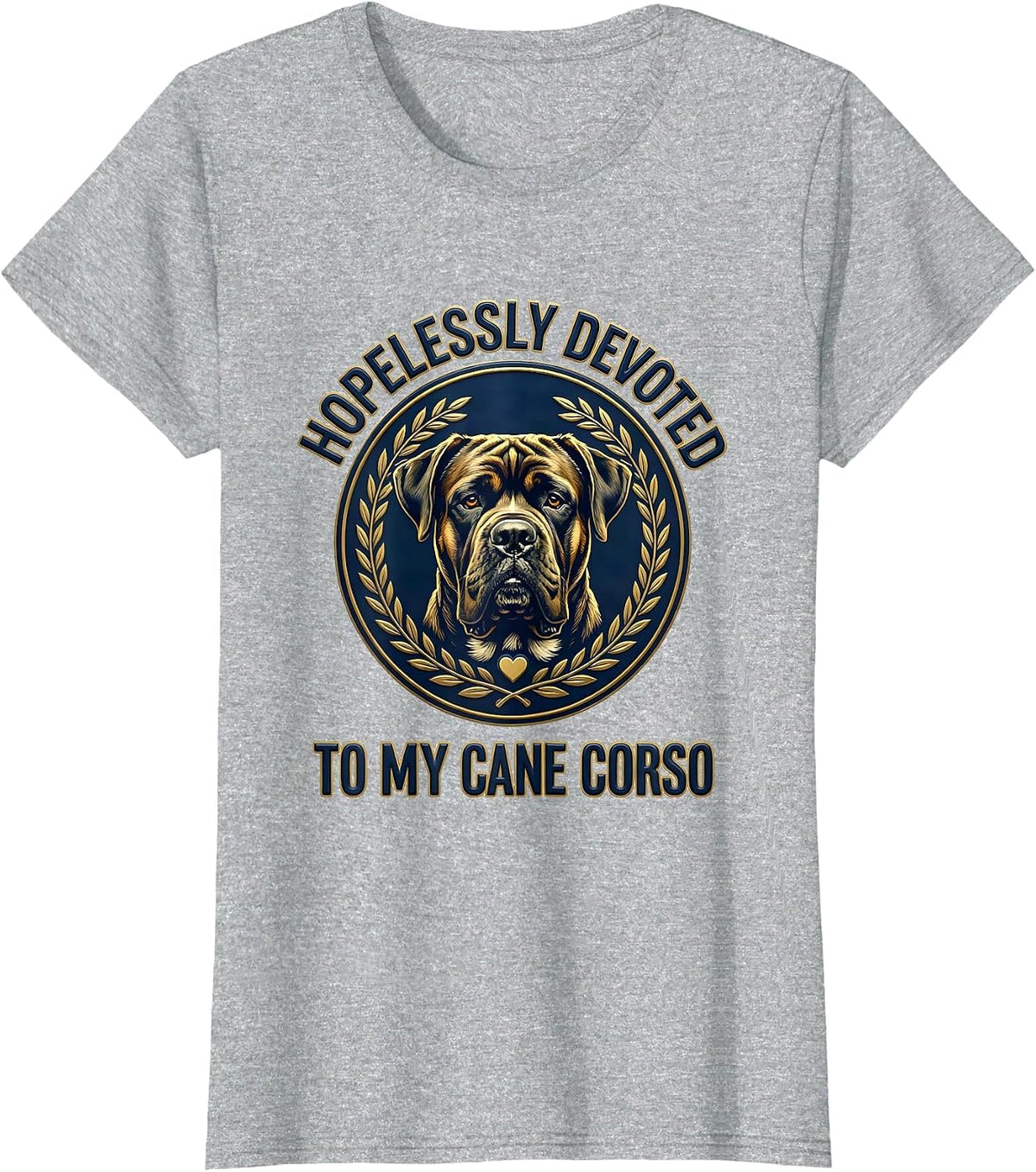 Hopelessly Devoted To My Cane Corso Funny Dog Dad Pet Lover T-Shirt - Heather Grey