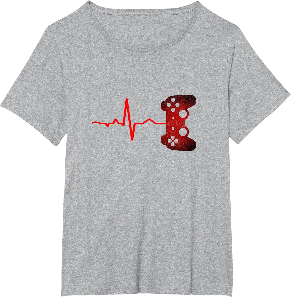 Gamer Heartbeat Video Games Gaming Boys Teens Men T-Shirt - Heather Grey