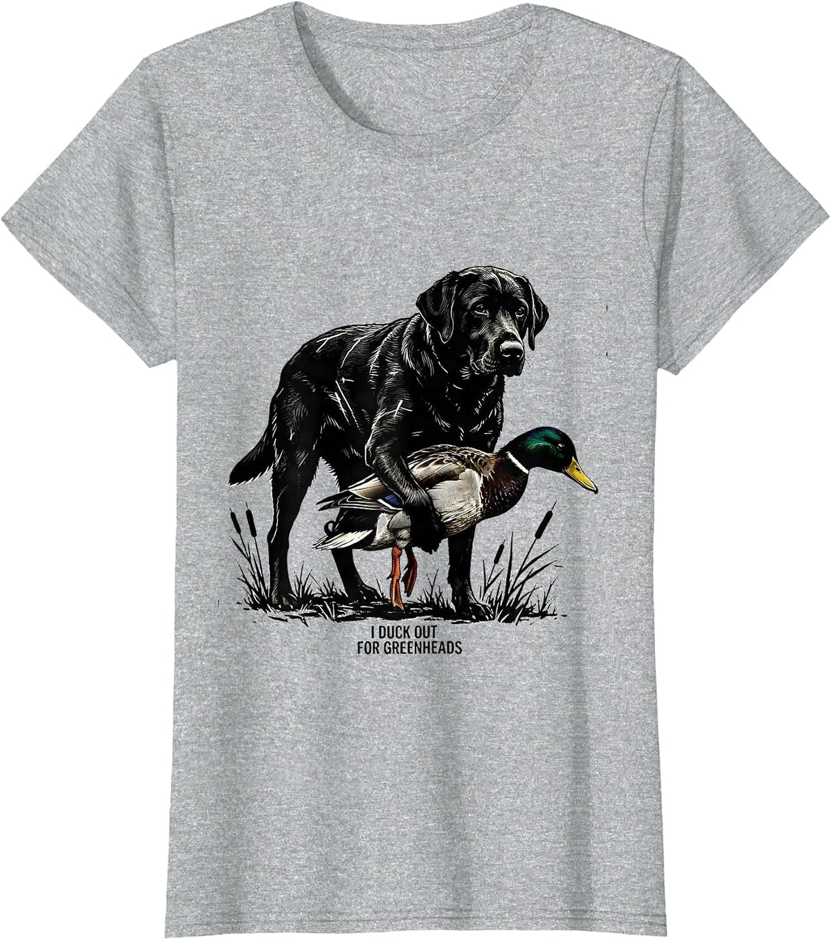 I Duck Out For Greenheads Funny Duck Hunter Hunting Dad Gift T-Shirt - Heather Grey