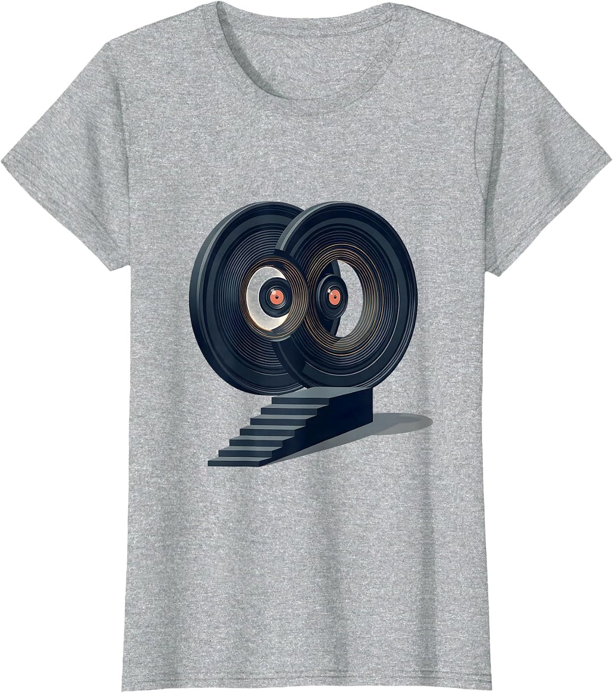 Phoropter Portal Editorial Conceptual Optometry Humor T-Shirt - Heather Grey
