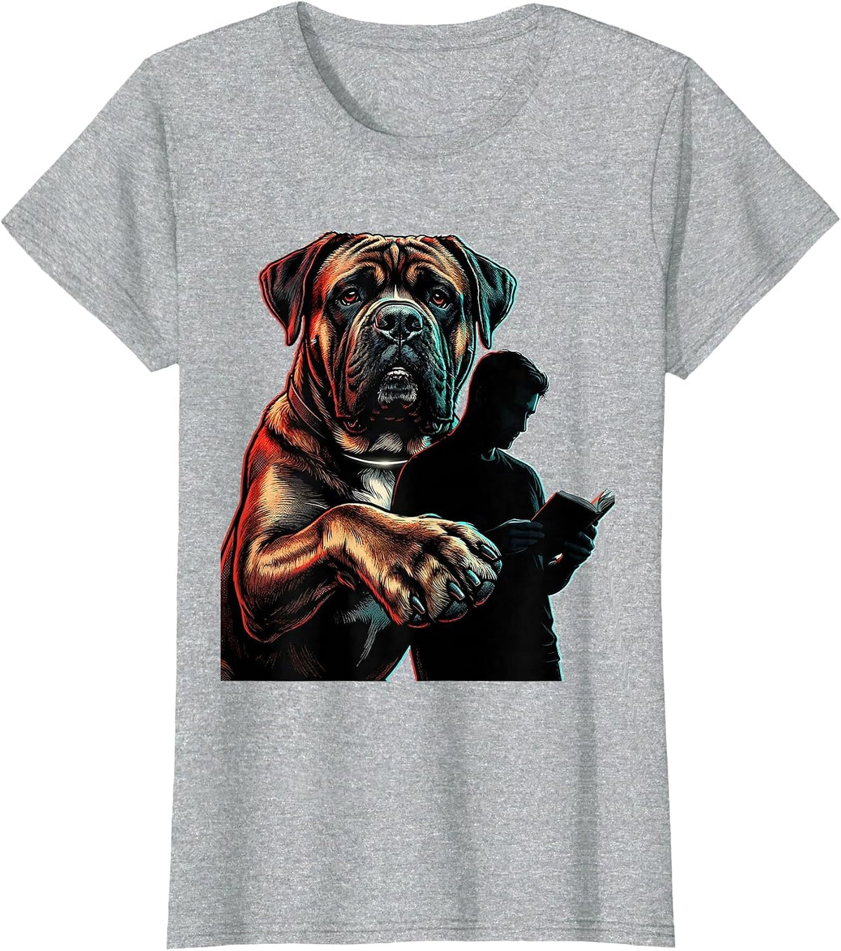 Women's Cane Corso Owner Pop Art Dog Dad Humor T-Shirt - Heather Grey