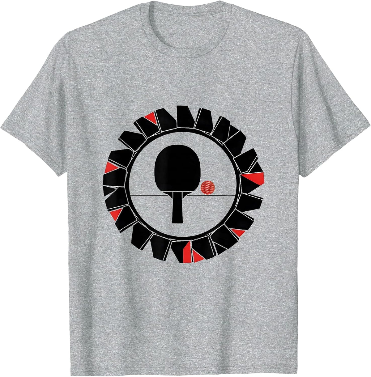 Men's Table Tennis Seal Geometric Humor Tennis Player Gift T-Shirt - Heather Grey