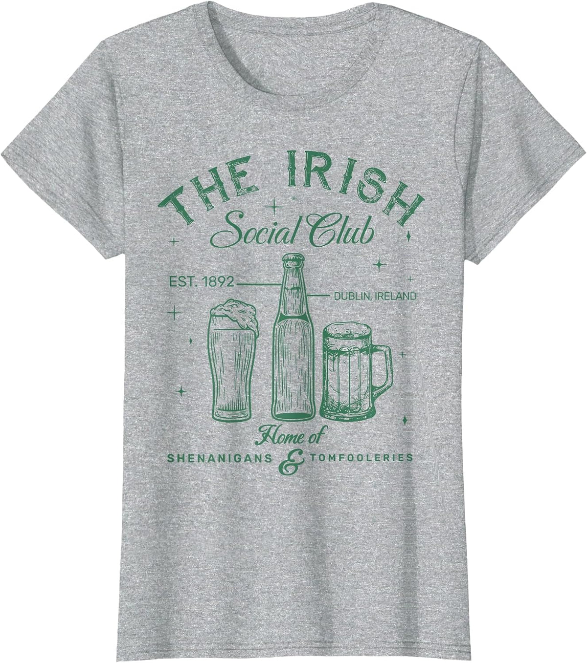 Retro The Irish Social Club Drunk St. Patrick's Day Outfit T-Shirt - Heather Grey