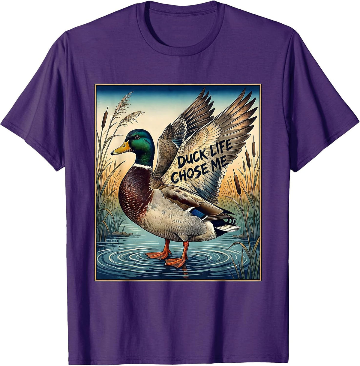 Men's Duck Camo Duck Life Chose Me Hunting Design T-Shirt - Purple
