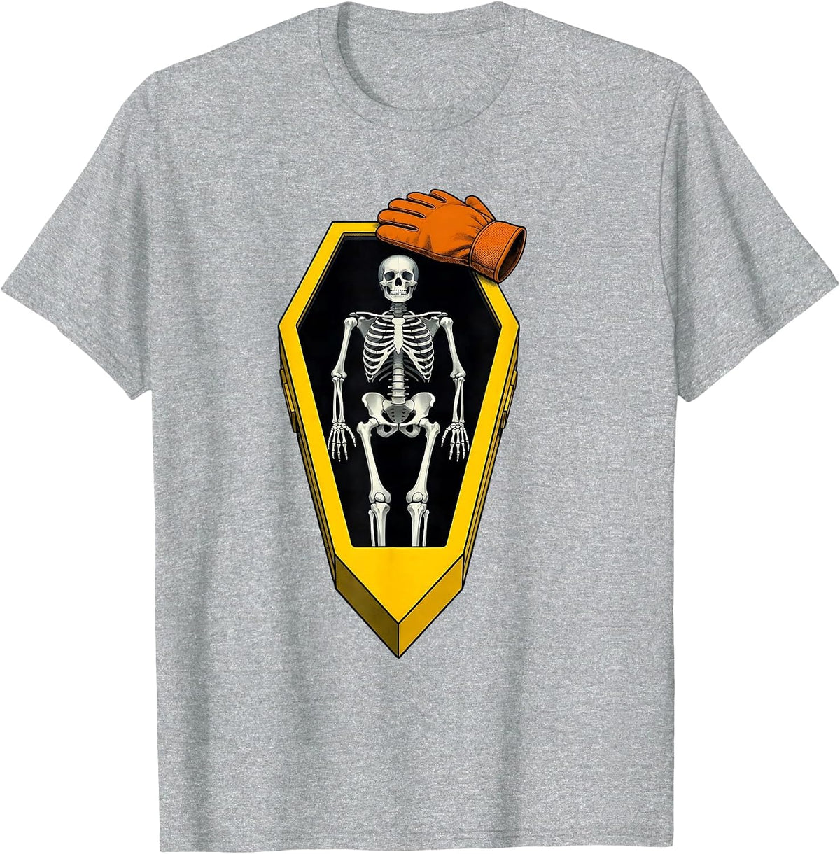 Men's Radiographic Coffin Skeleton Halloween Radiology Tech T-Shirt - Heather Grey