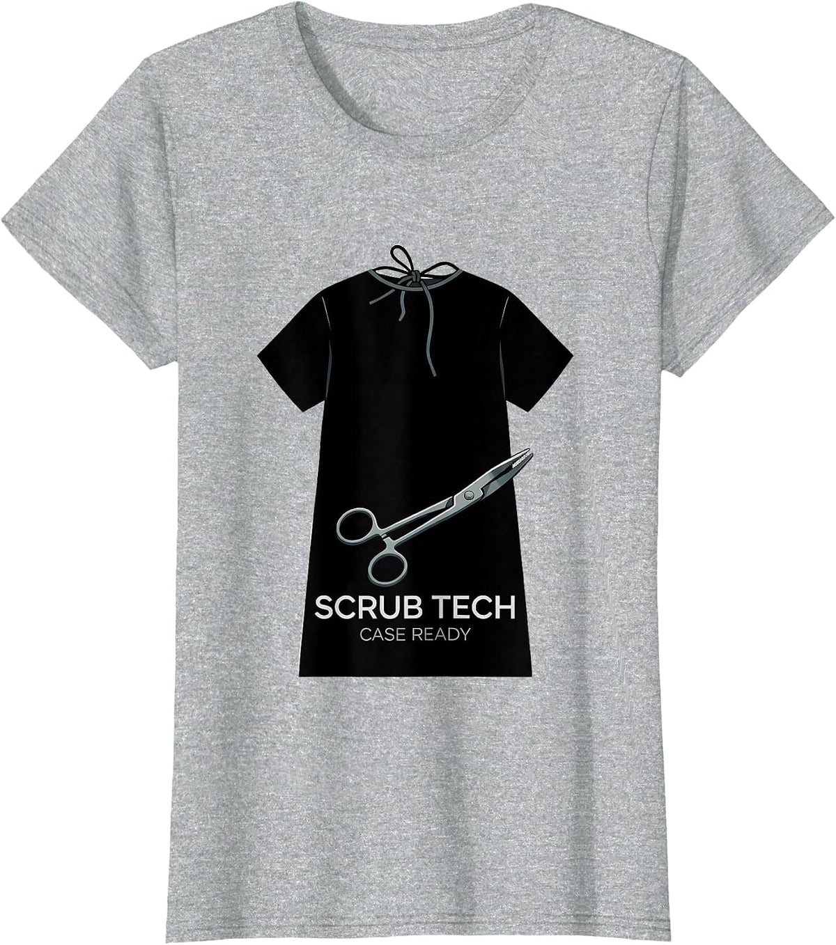 Scrub Tech Case Ready Monochromatic Surgical Tech T-Shirt - Heather Grey