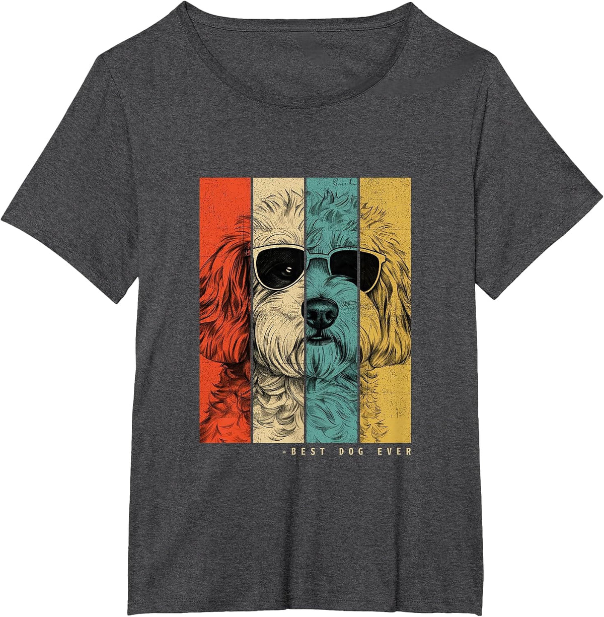 Vintage Cockapoo Dog Mom Dad Kids Men Women T-Shirt - Dark Heather Grey