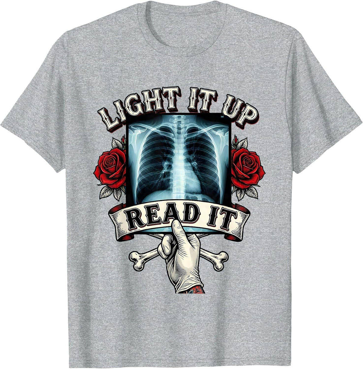Men's Light It Up Read It Radiology Design T-Shirt - Heather Grey