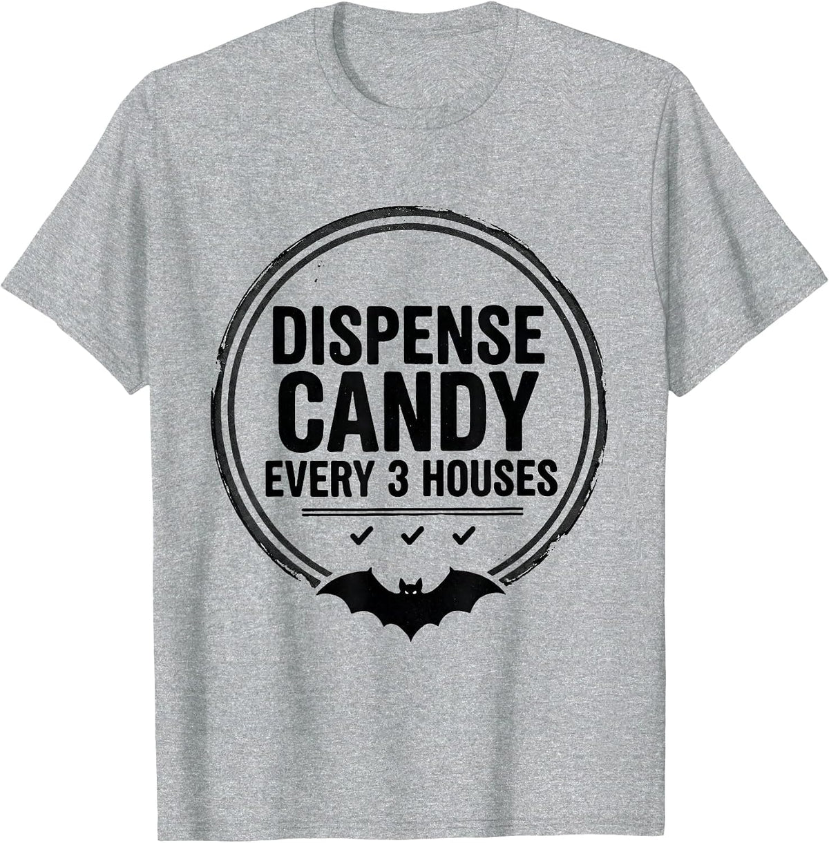 Men's Dispense Candy Every 3 Houses Funny Pharmacy Tech Halloween T-Shirt - Heather Grey