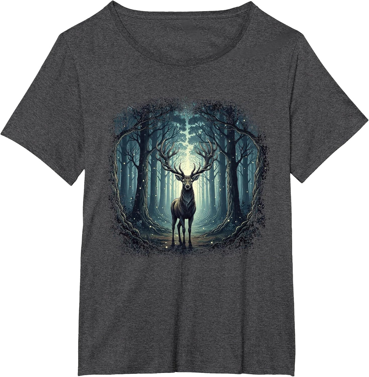 Forest Deer - Buck Hunting Lover Big Game Hunter T-Shirt - Dark Heather Grey