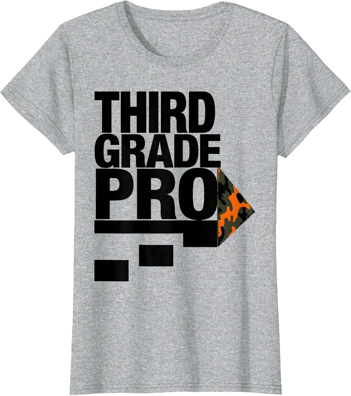 Women's Third Grade Pro Camo Back To School Boys Teachers T-Shirt - Heather Grey