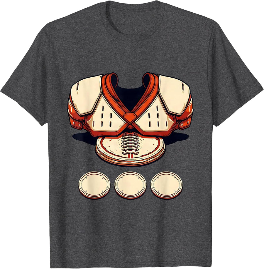 Men's Shoulder Pad Pancake Press Football Lineman Humor T-Shirt - Dark Heather Grey