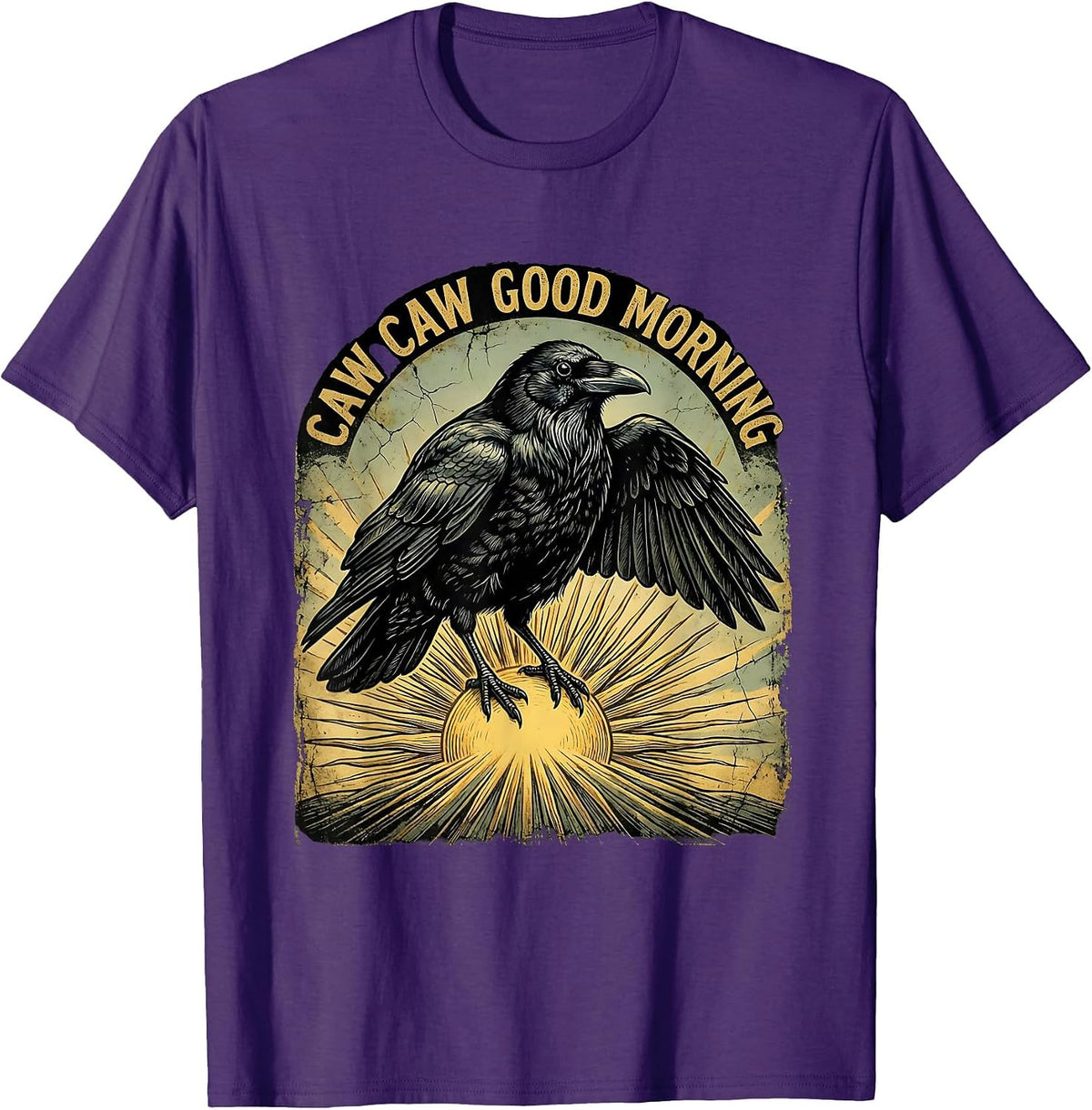 Men's Caw Caw Good Morning Crow Lover Design T-Shirt - Purple