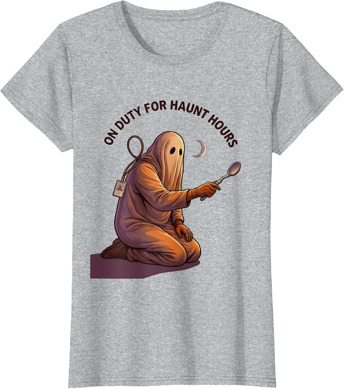 Women's On Duty For Haunt Hours Funny SPED Paraprofessional T-Shirt - Heather Grey