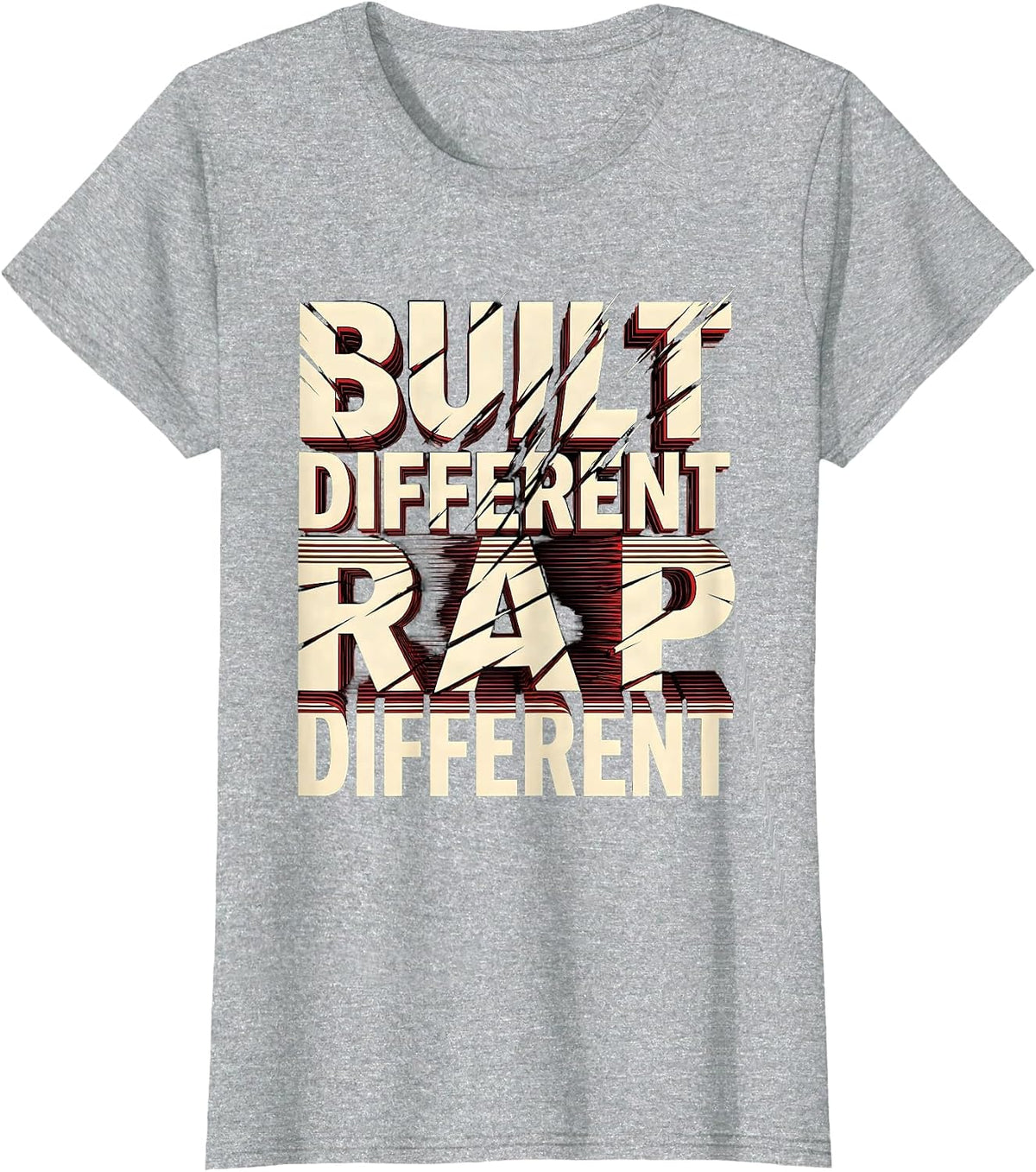Built Different Rap Different Hip Hop Design T-Shirt - Heather Grey