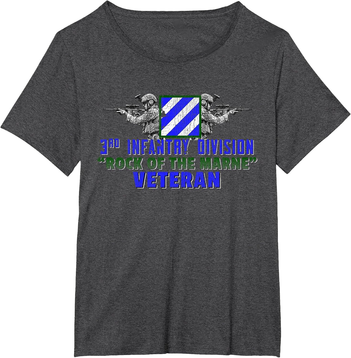 3rd Infantry Division 3ID Rock of the Marne Fort Stewart T-Shirt - Dark Heather Grey