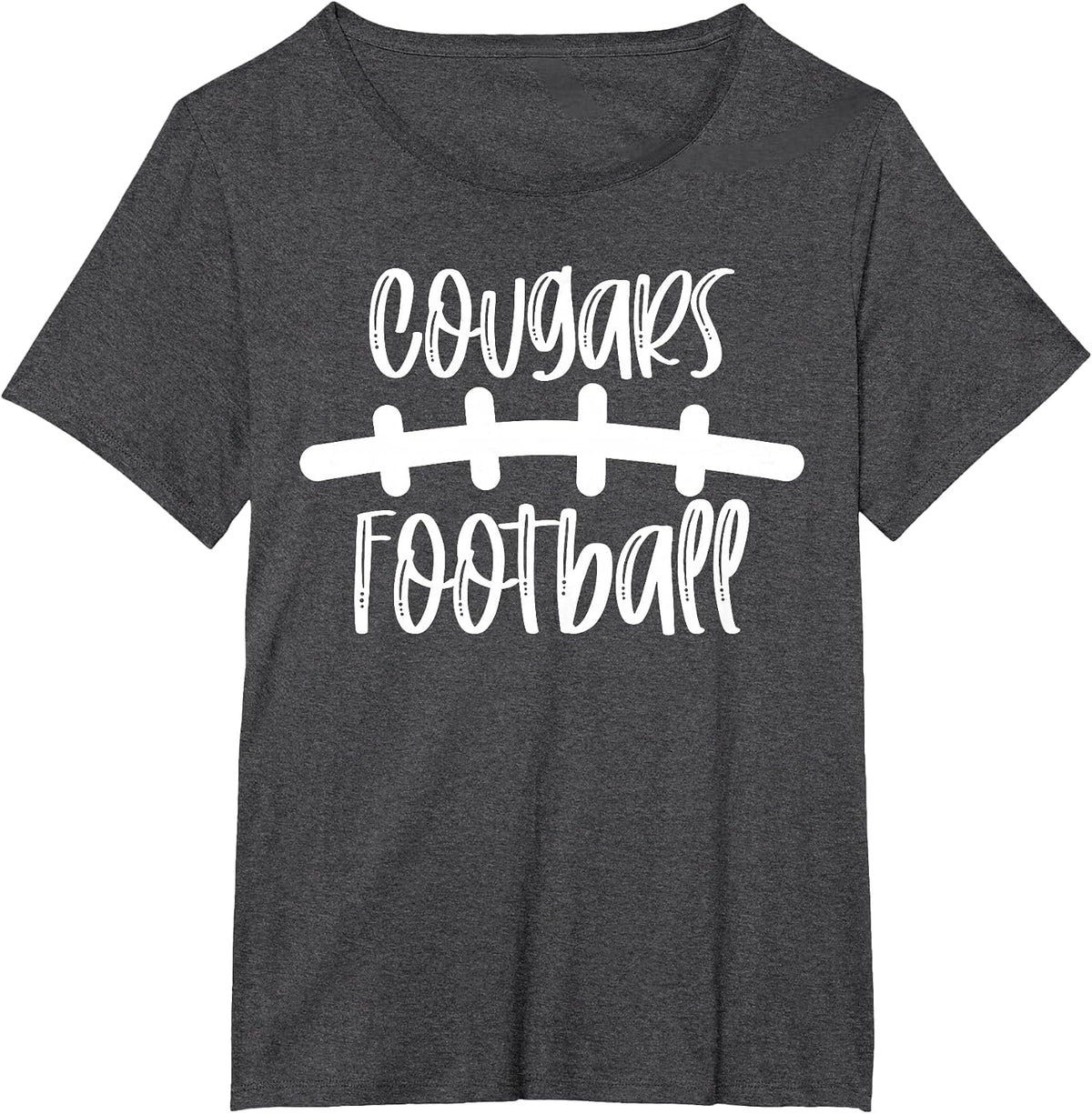 Cougars Football School Spirit Team Mascot Game Night T-Shirt - Dark Heather Grey