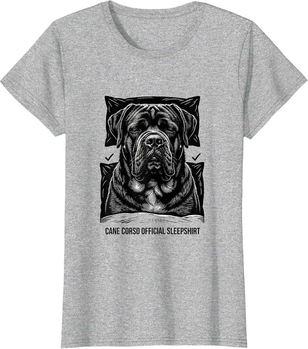 Cane Corso Official Sleepshirt Dog Lover Pajamas Nightgown T-Shirt - Heather Grey