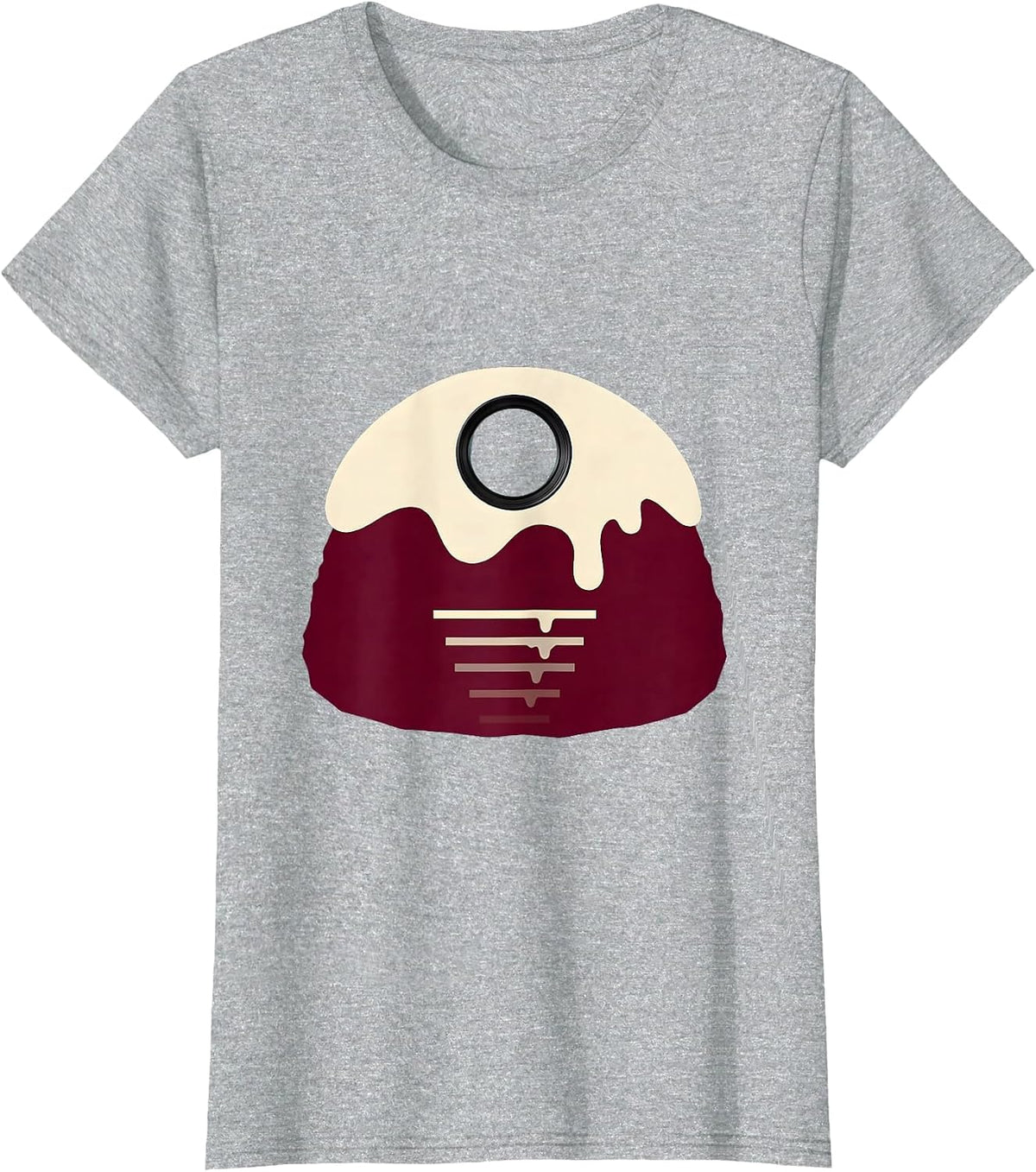 Christmas Pudding Minimalist Eye-Care Optometrist Humor T-Shirt - Heather Grey
