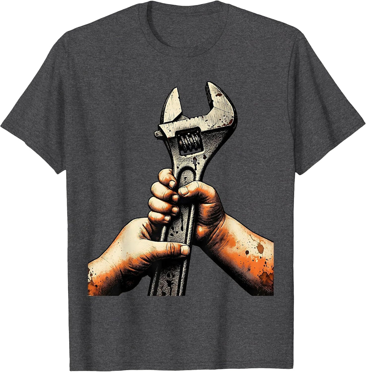 Men's Teach Kids to Change Oil Wrench Graphic T-Shirt - Dark Heather Grey