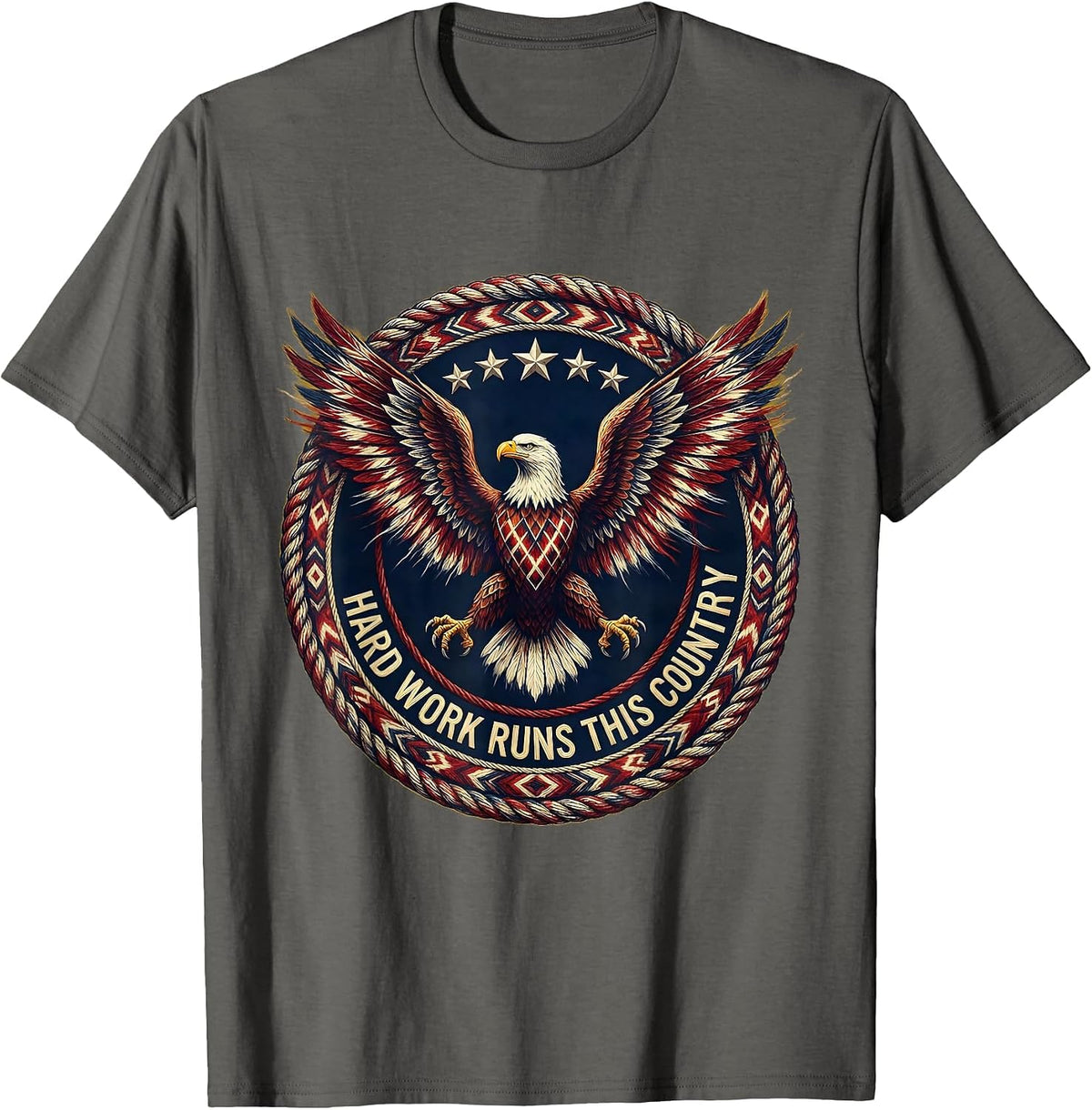 Hard Work Runs This Country President Pride Labor Day T-Shirt - Asphalt Grey