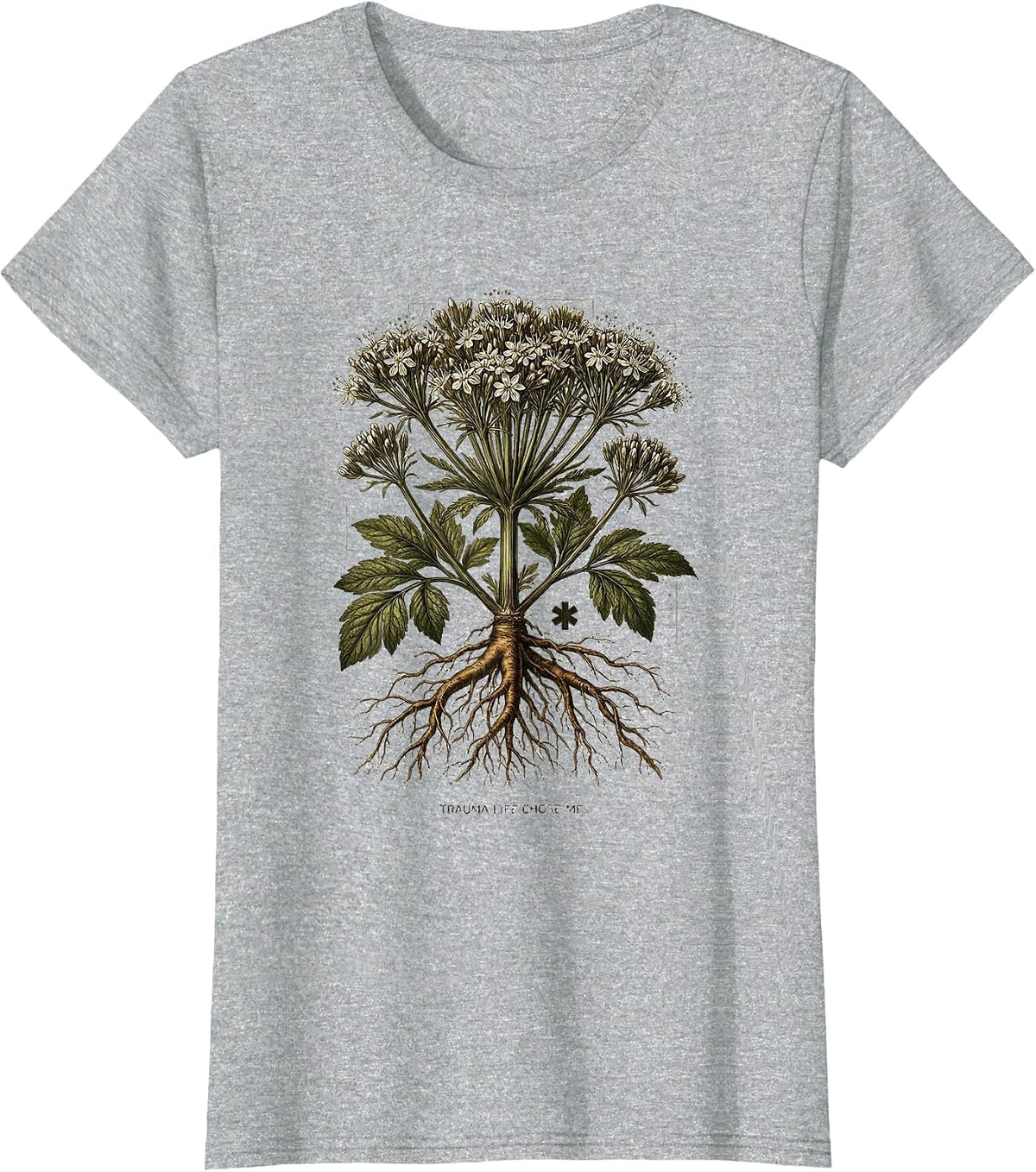 Women's Trauma Life Chose Me EMT Graphic Design T-Shirt - Heather Grey