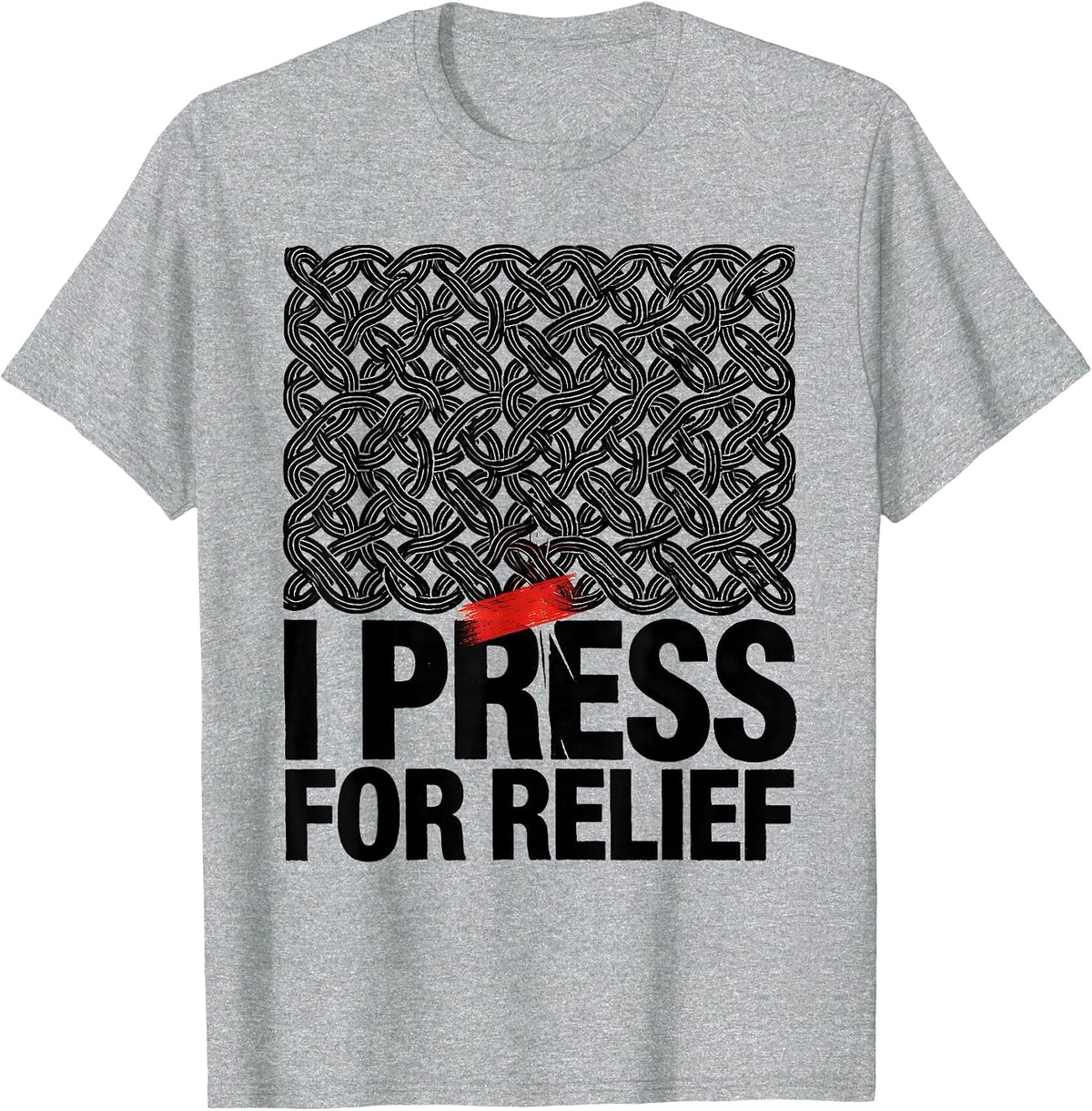 Men's I Press For Relief Funny Massage Therapist Occupational T-Shirt - Heather Grey